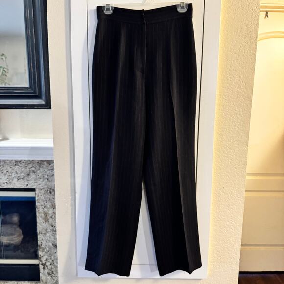 Max Mara Made in Italy Pinstriped Blazer and Pant Suit Set Navy Blue - Picture 7 of 10